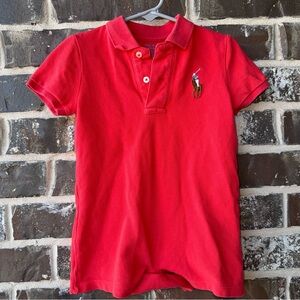 Ralph Lauren Toddler Boys Coral Red Polo Shirt 24M Classic Pony Short Sleeve